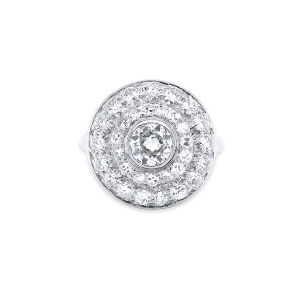 Estate Platinum Diamond Cluster Ring
