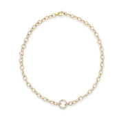 14k Yellow Gold Link Necklace with Diamond Enhancer
