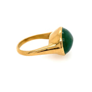 18K Yellow Gold and Emerald Cabochon Ring