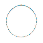 14K Yellow Gold Turquoise and Diamond Necklace