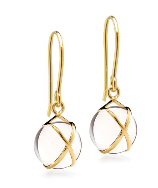 L. Klein 18K Yellow Gold Prisma Crystal Earrings