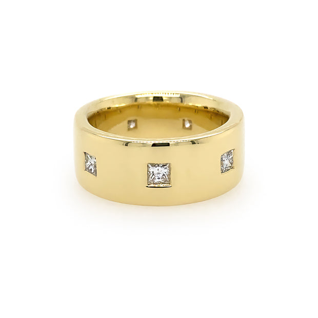 LPL Signature Collection 18K Yellow Gold Wide Band with Flush Set Diamonds