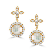 18k Yellow Gold Diamond & Mother of Pearl Drops