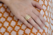 18k Yellow Gold and Diamond Bezel Set Band Ring