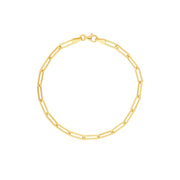 14k Yellow Gold Hollow Paperclip Chain with Pear Lock