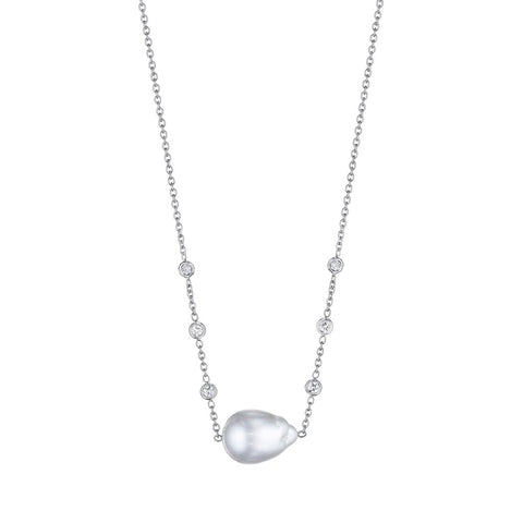 Penny Preville 18kt White Gold Pearl and Diamond Necklace