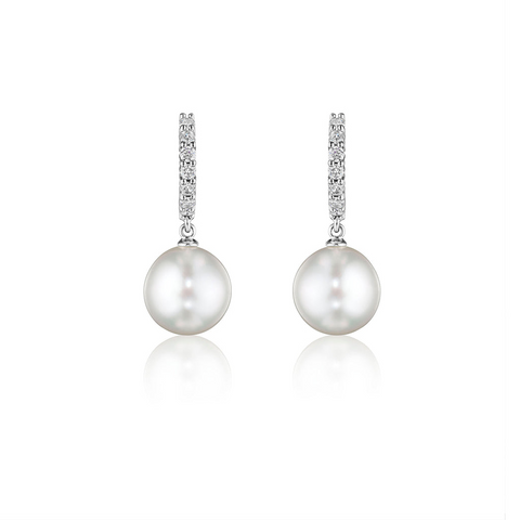Penny Preville 18K White Gold Pearl and Diamond Earrings