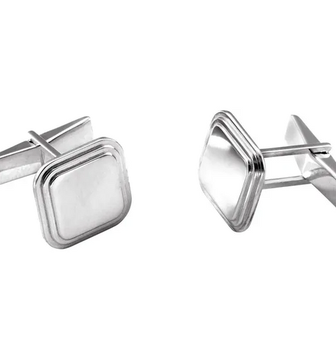 Sterling Silver Polished Square Cufflinks