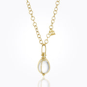 Temple St. Clair Item 18K Yellow Gold Classic Amulet with Rock Crystal and Diamond pavé