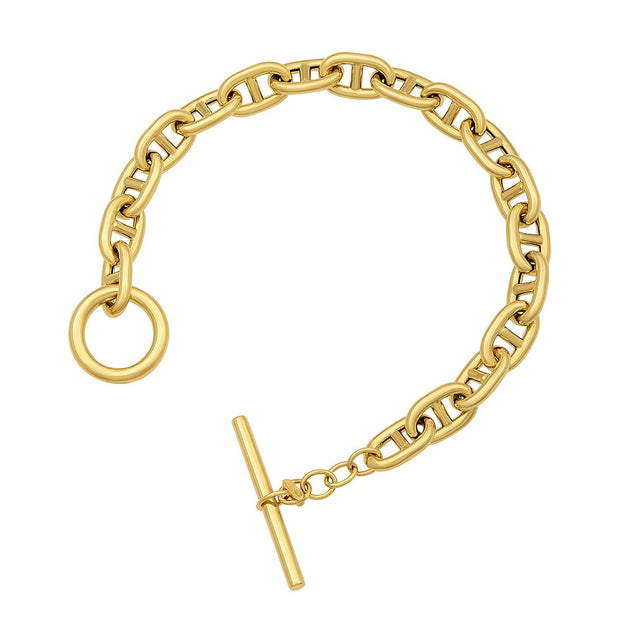 14k Yellow Gold Bracelet with Toggle Bar Clasp