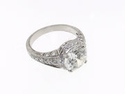 Platinum Art Deco Round Diamond Ring