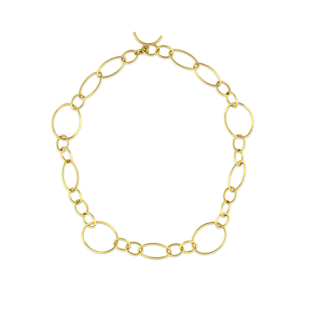 18k Yellow Gold Link and Toggle Necklace