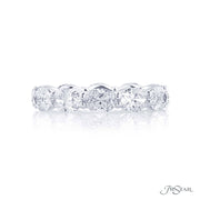 JB Star Platinum and Diamond Eternity Oval Shared Prong Band