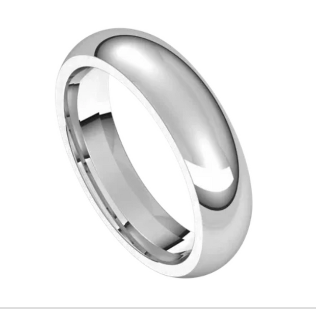 White Gold 5mm Comfort Fit Band