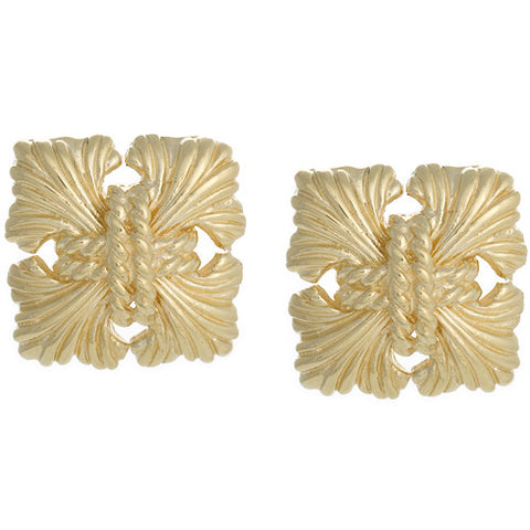 18K Yellow Gold Maltese Cross Earrings