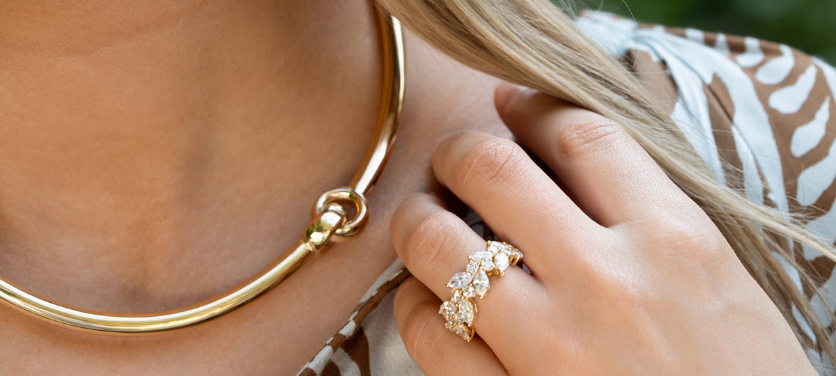 woman wearing fine jewelry bracelets