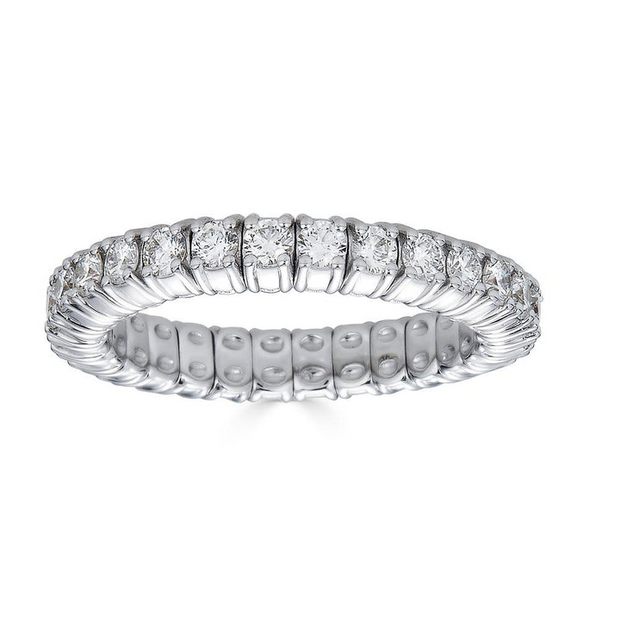 18K White Gold Stretch Diamond Eternity Band