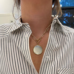 1.25 inch Round_Sterling_Silver_Disc_Pendant_with_Gold_Bezel_Edge