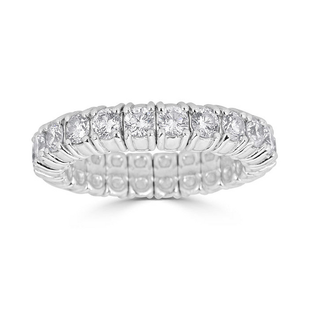 18K White Gold Stretch Diamond Eternity Band