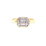 18K Yellow Gold Invisible Set Diamond Ring