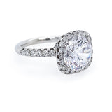 18K White Gold Halo Semi Mount