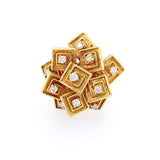 Estate 18K Yellow Gold Ring with Diamonds