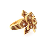 Estate 18K Yellow Gold Ring with Diamonds