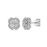 Gabriel & Co. 14K white gold clover cutout diamond stud earrings