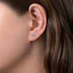 Gabriel & Co 14K White Gold Diamond Flower Studs 