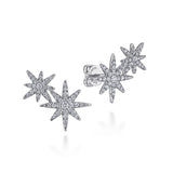 Gabriel & Co. 14K White Gold Diamond Starburst Earrings