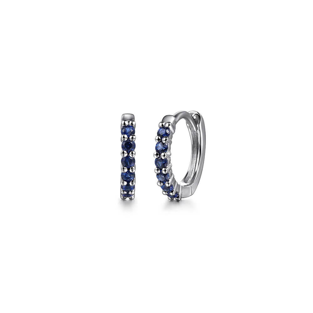 Gabriel & Co. 14K white gold Sapphire Huggie Earrings 