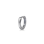 14K white gold sapphire huggie earrings