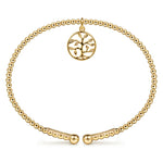 14K yellow gold bujukan beaded bracelet designed by Gabriel & Co 