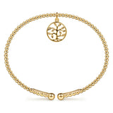 14K yellow gold bujukan beaded bracelet designed by Gabriel & Co 
