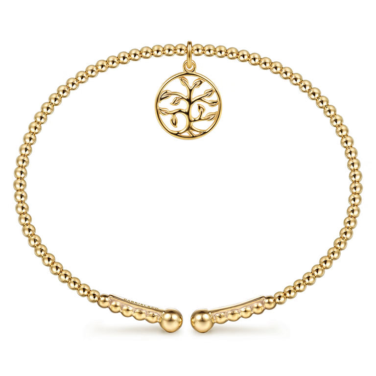 14K yellow gold bujukan beaded bracelet designed by Gabriel & Co 