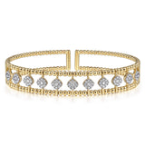 14K yellow Gold Bujukan Diamond Cuff Bangle