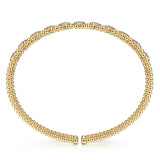 14K yellow gold bujukan diamond cuff bangle designed by Gabriel & Co