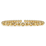 14K Yellow Gold Bujukan Diamond Split Bangle
