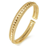 14K Yellow Gold Bujukan Pyramid Bangle designed by Gabriel & Co.