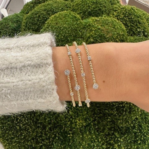 Close-up of a wrist wearing Gabriell & Co Bujukan Wrap bracelet