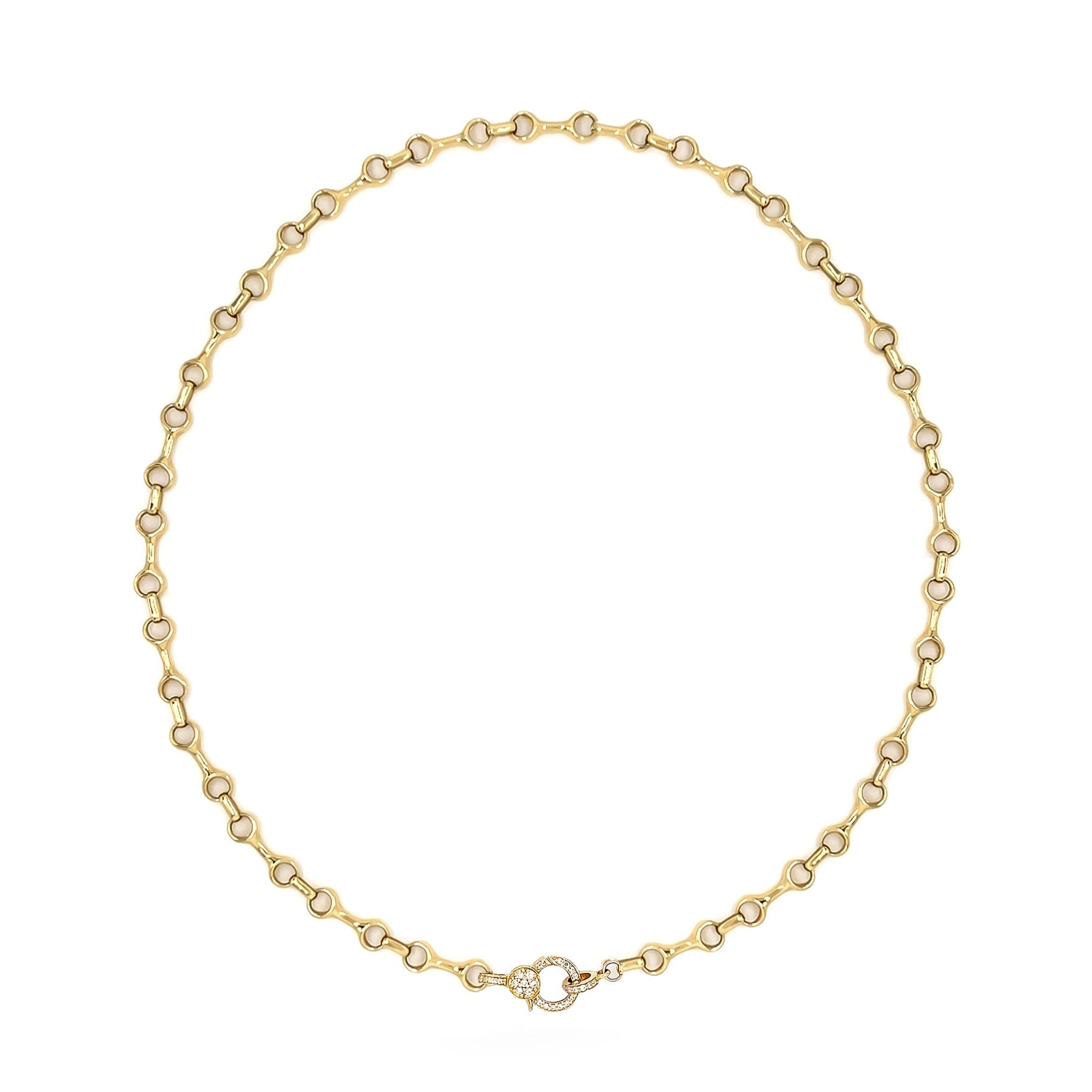 14K Gold chain necklace on a white background
