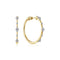 14K Gold hoop earrings with diamond accents on a white background