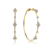 Classic Round Prong Set Diamond Hoop Earrings