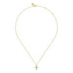 yellow gold diamond cross pendant necklace