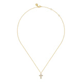 yellow gold diamond cross pendant necklace