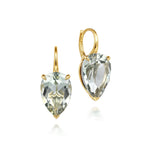 yellow gold green amethyst pear drop earrings