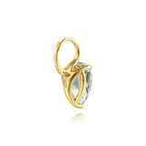 back view of 14K yellow gold green Amethyst earring