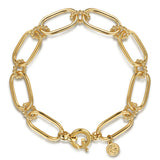 Bujukan Gold chain bracelet with a clasp on a white background
