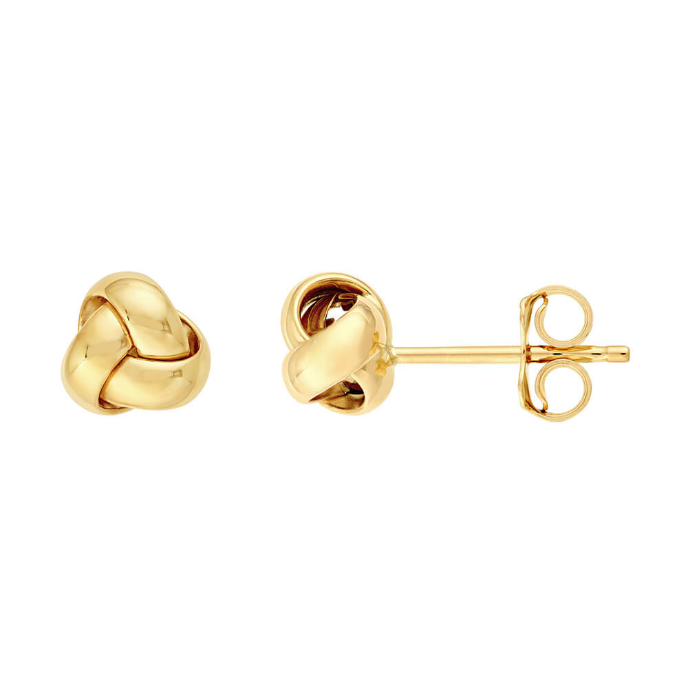 14K Yellow Gold Love Knot Earrings
