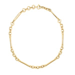 14K Gold chain bracelet on a white background